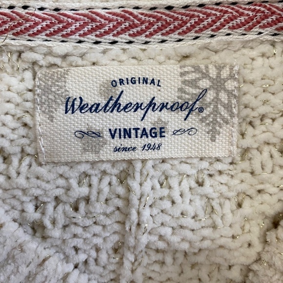 Weatherproof Vintage Women's Chenille Crewneck Sweater, Cream/Shimmer, Small NWT - Picture 5 of 16